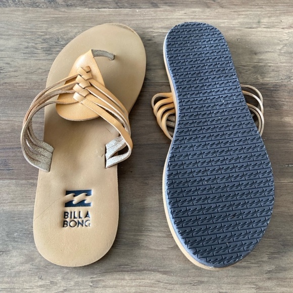 BILLABONG Sandals | Women's Medium | Tan | Basket Weave Design - Picture 4 of 7